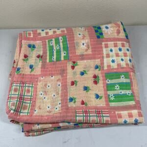 Vintage Handmade Twin Duvet Cover Cottage Floral Patches 61x74